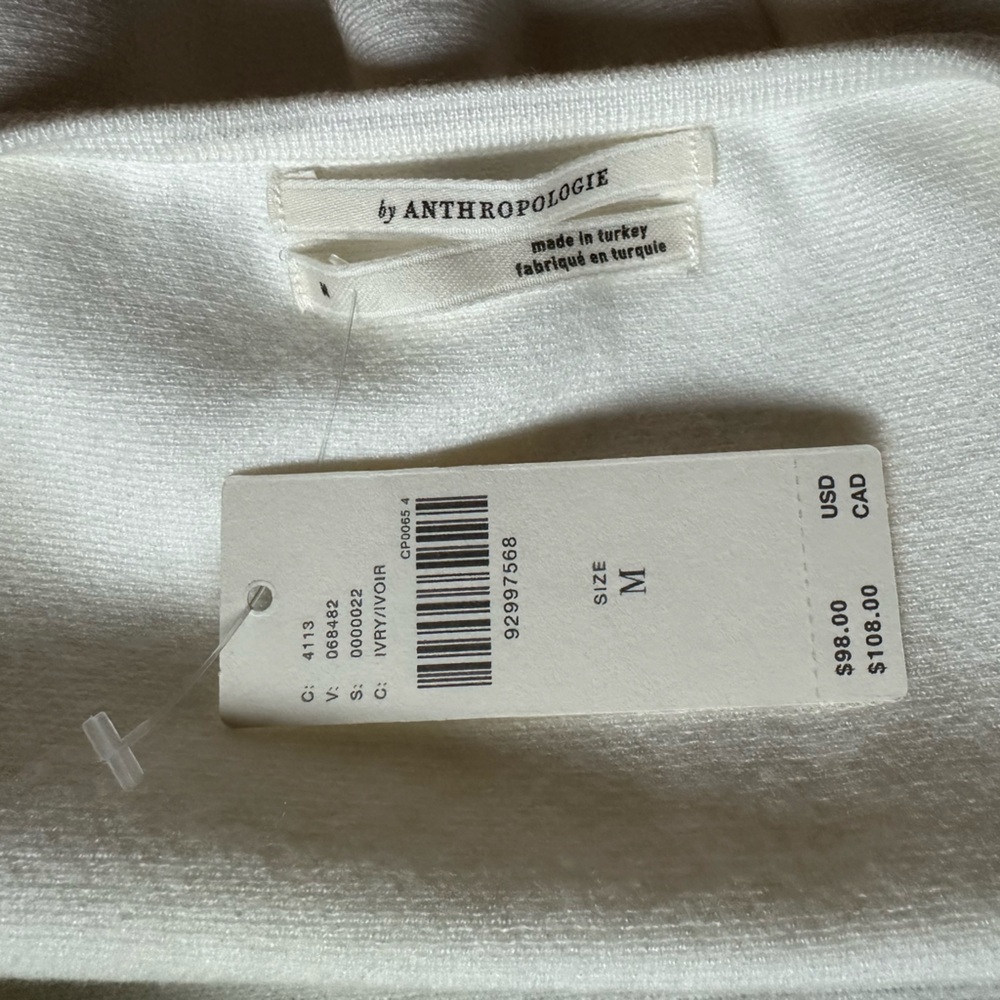 NWT Anthropologie Ivory Strapless Knit Peplum Tube top - Picture 8 of 11